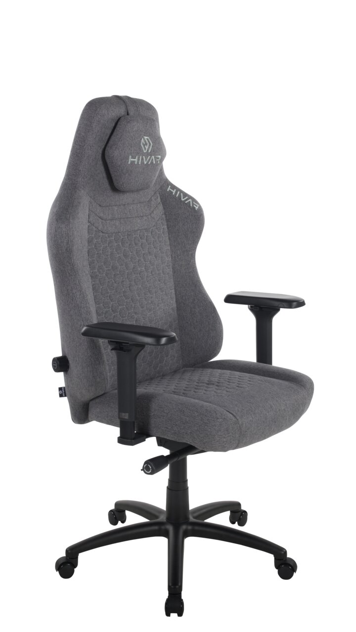 HIVAR Gaming Stuhl ORBICAL XL Grauer Gaming-Stuhl HIVAR ORBICAL XL mit ergonomischem Design, seitliche Perspektive