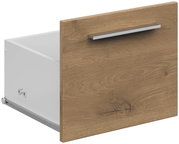 Holzoptik-Schublade mit Metallgriff, seitliche Perspektive