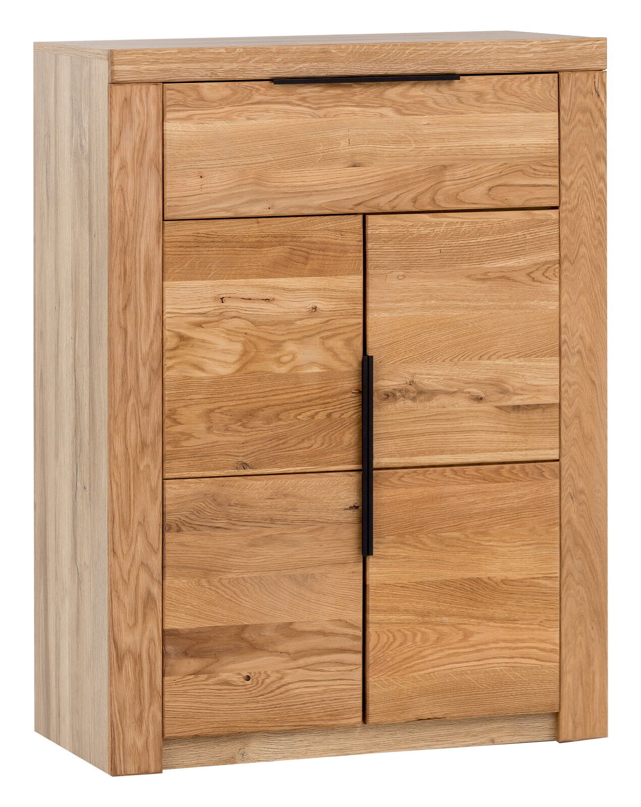 Linea Natura Schuhschrank GRETA Schuhschrank aus Holz mit zwei Türen und einer Schublade, Frontansicht