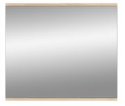 Quadratischer Spiegel mit Holzrahmen, Frontalansicht