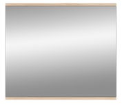 Quadratischer Spiegel mit Holzrahmen, Frontalansicht