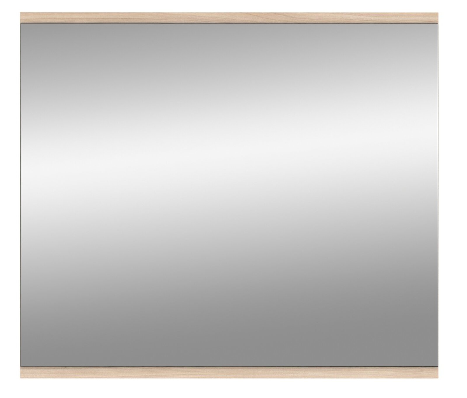 Quadratischer Spiegel mit Holzrahmen, Frontalansicht