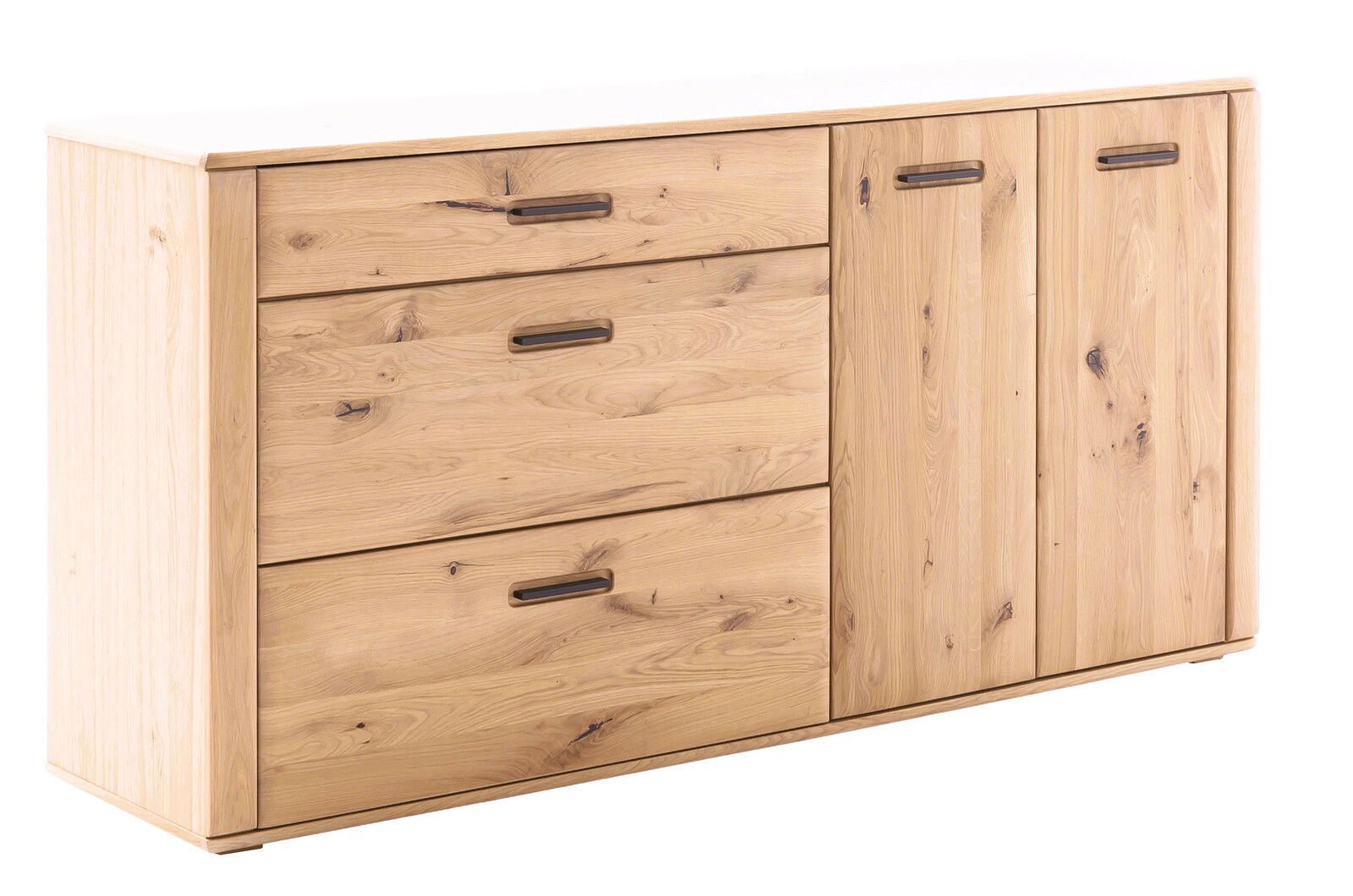Cantus Sideboard ASINARA Holz-Sideboard mit drei Schubladen und zwei Türen, seitliche Perspektive