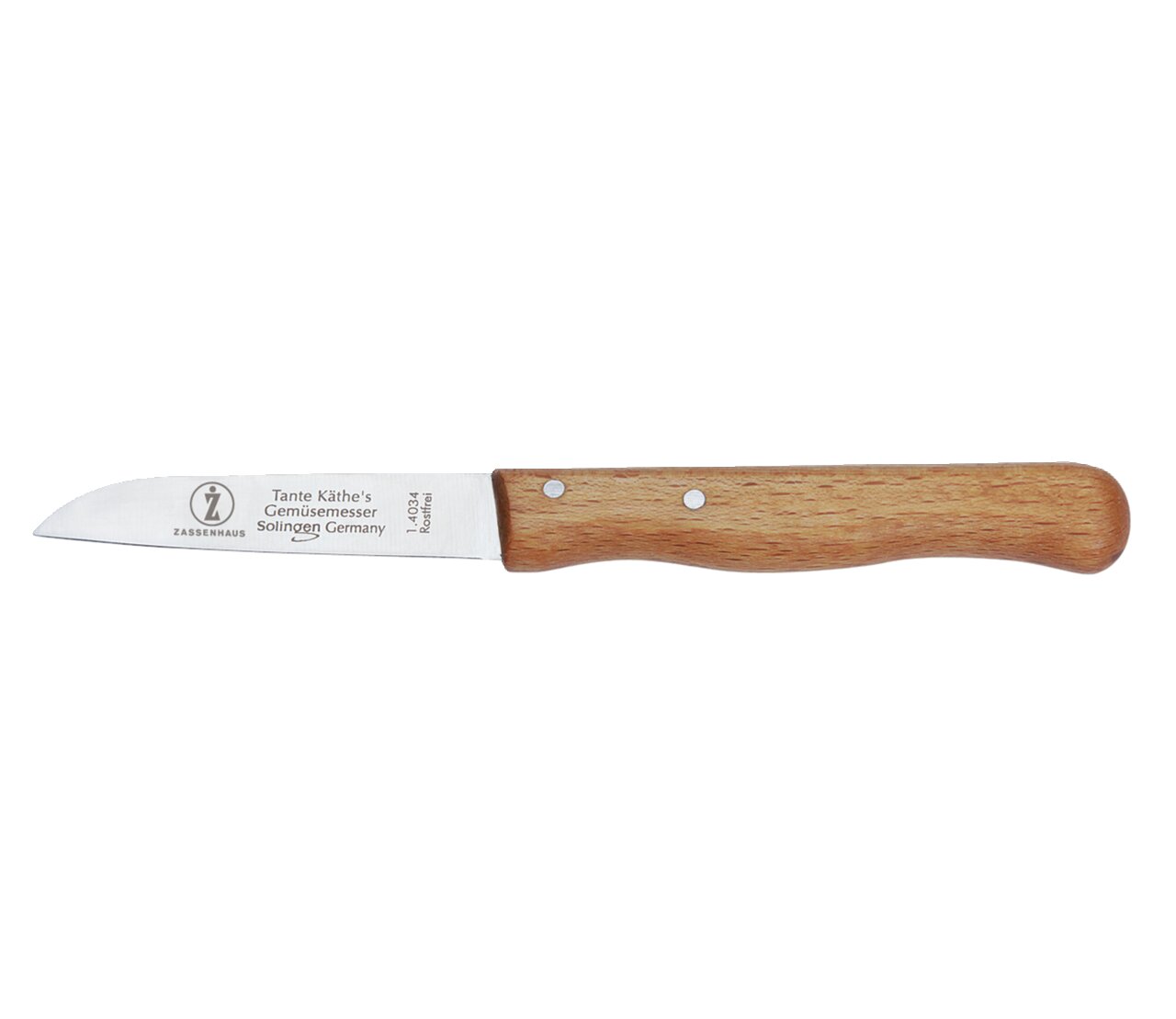 Gemüsemesser Tante Käthe mit Holzgriff, seitliche Ansicht