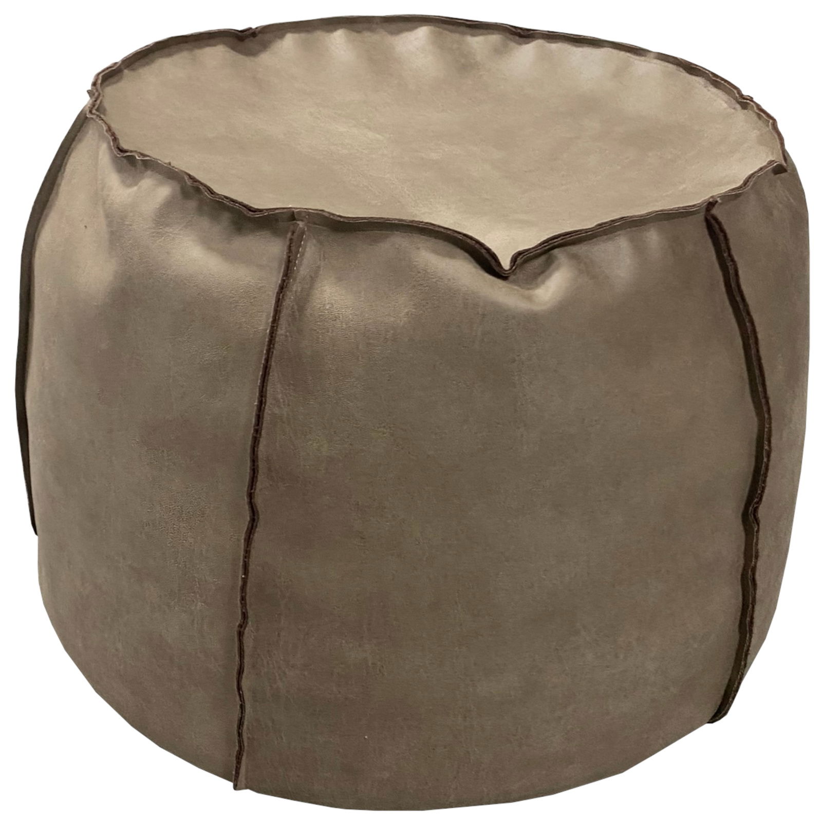 Z2 Loungehocker LETYCJA Brauner Loungehocker aus Leder in seitlicher Perspektive