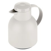 Graue Isolierkanne SAMBA 1L mit ergonomischem Griff, seitliche Perspektive