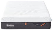 Viscomatratze 100x200 firm von vorne, mit weißem Obermaterial und grauem Seitenbezug, Markenname TEMPUR sichtbar.