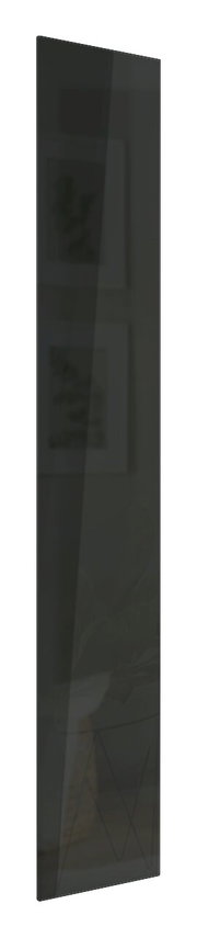 Hochglanz anthrazitfarbene Tür in seitlicher Perspektive