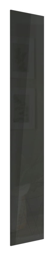 Hochglanz anthrazitfarbene Tür in seitlicher Perspektive