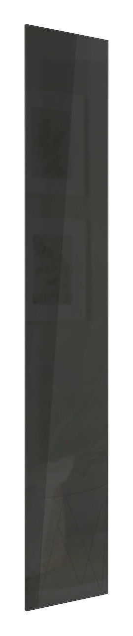 Hochglanz anthrazitfarbene Tür in seitlicher Perspektive