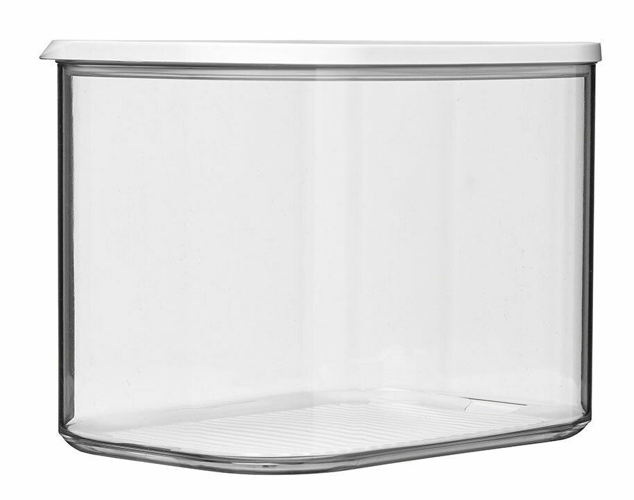 Transparente Vorratsdose Modula XL 4500 ml mit weißem Deckel, seitliche Perspektive