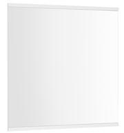 Moderner rechteckiger Spiegel mit weißem Rahmen, seitliche Perspektive