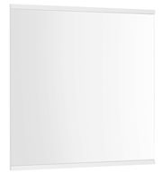 Moderner rechteckiger Spiegel mit weißem Rahmen, seitliche Perspektive