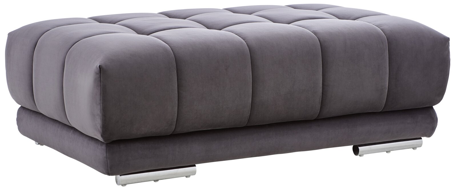 Beldomo Speed XXL-Hocker SPLIFF S Grauer XXL-Hocker mit gepolstertem Design, seitliche Perspektive
