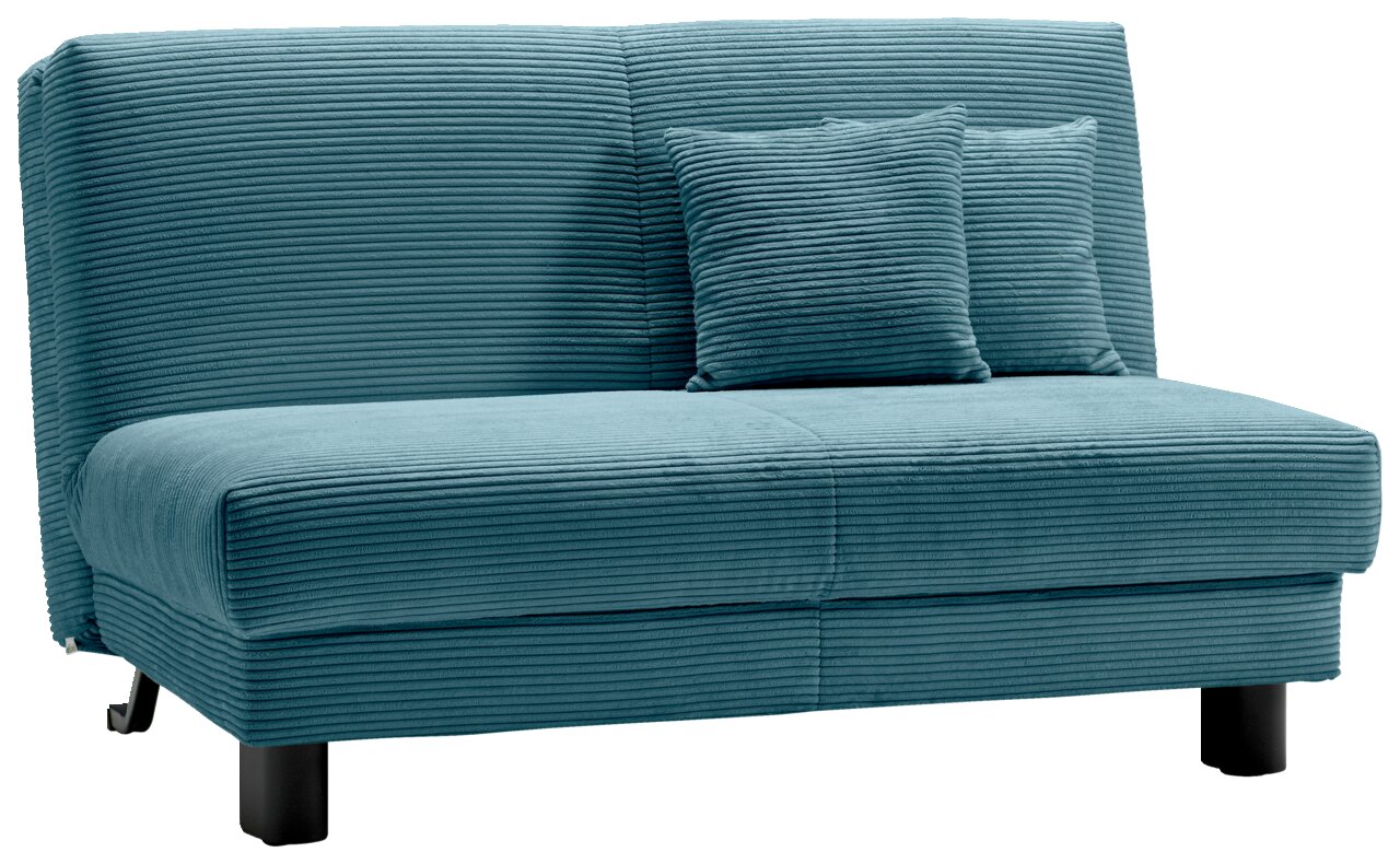 Z2 Schlafsofa ENNY Blaues Funktionssofa mit zwei Kissen, Vorderansicht