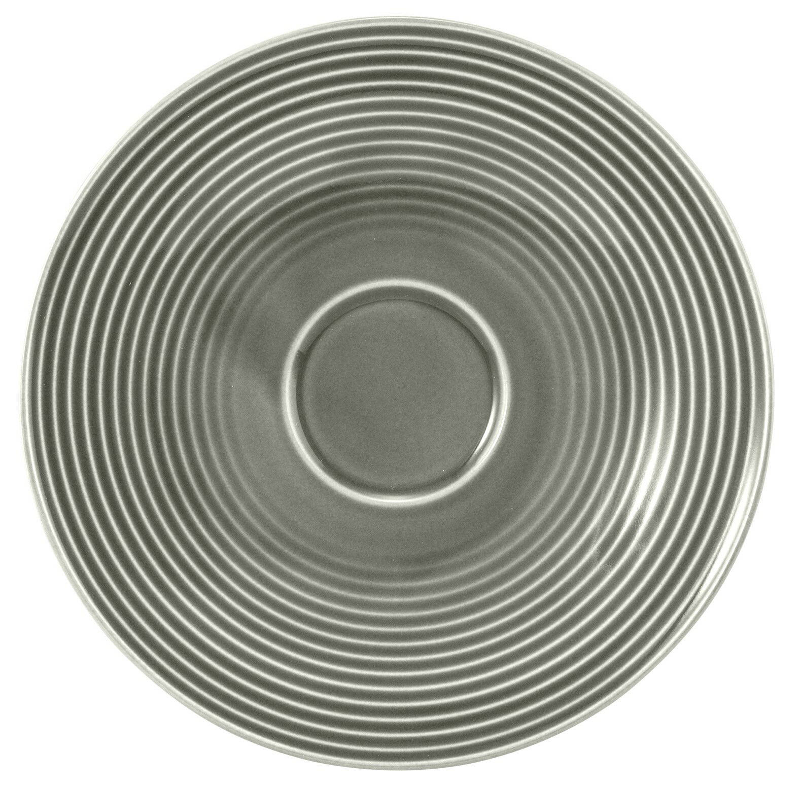 Seltmann Weiden Untertasse BEAT Kombi-Untertasse 16,5 cm in Perlgrün, von oben betrachtet, mit konzentrischen Kreisen als Design.