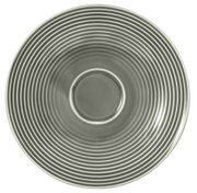Kombi-Untertasse 16,5 cm in Perlgrün, von oben betrachtet, mit konzentrischen Kreisen als Design.
