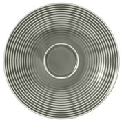 Kombi-Untertasse 16,5 cm in Perlgrün, von oben betrachtet, mit konzentrischen Kreisen als Design.