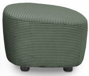 Grüner, runder Hocker mit gerippter Oberfläche, seitliche Perspektive