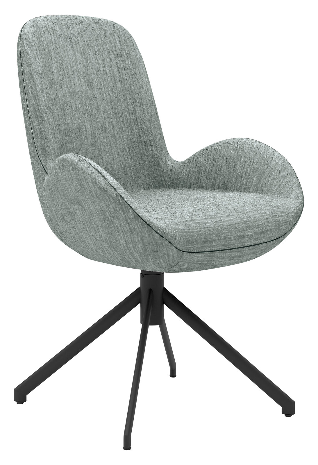 Musterring Armlehnstuhl MR HELVIN Grauer Armlehnstuhl mit modernem Design, seitliche Perspektive