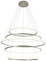 Moderne LED-Hängeleuchte Finca mit mehreren ringförmigen Elementen, seitliche Perspektive