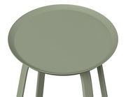 Runder Beistelltisch in Grün aus der Vogelperspektive