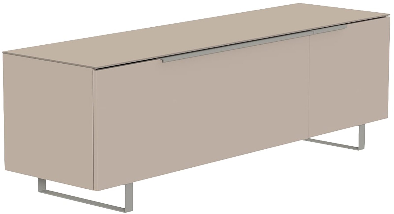 Moderano TV-Lowboard BORMIO Modernes TV-Lowboard in Beige mit Metallfüßen, seitliche Perspektive