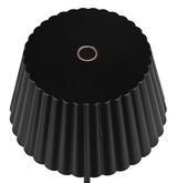 Schwarze, geriffelte Akku-Stehleuchte SUAREZ von oben betrachtet