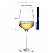 Witwijnglas Brunelli 580 ml, zijaanzicht met afmetingen