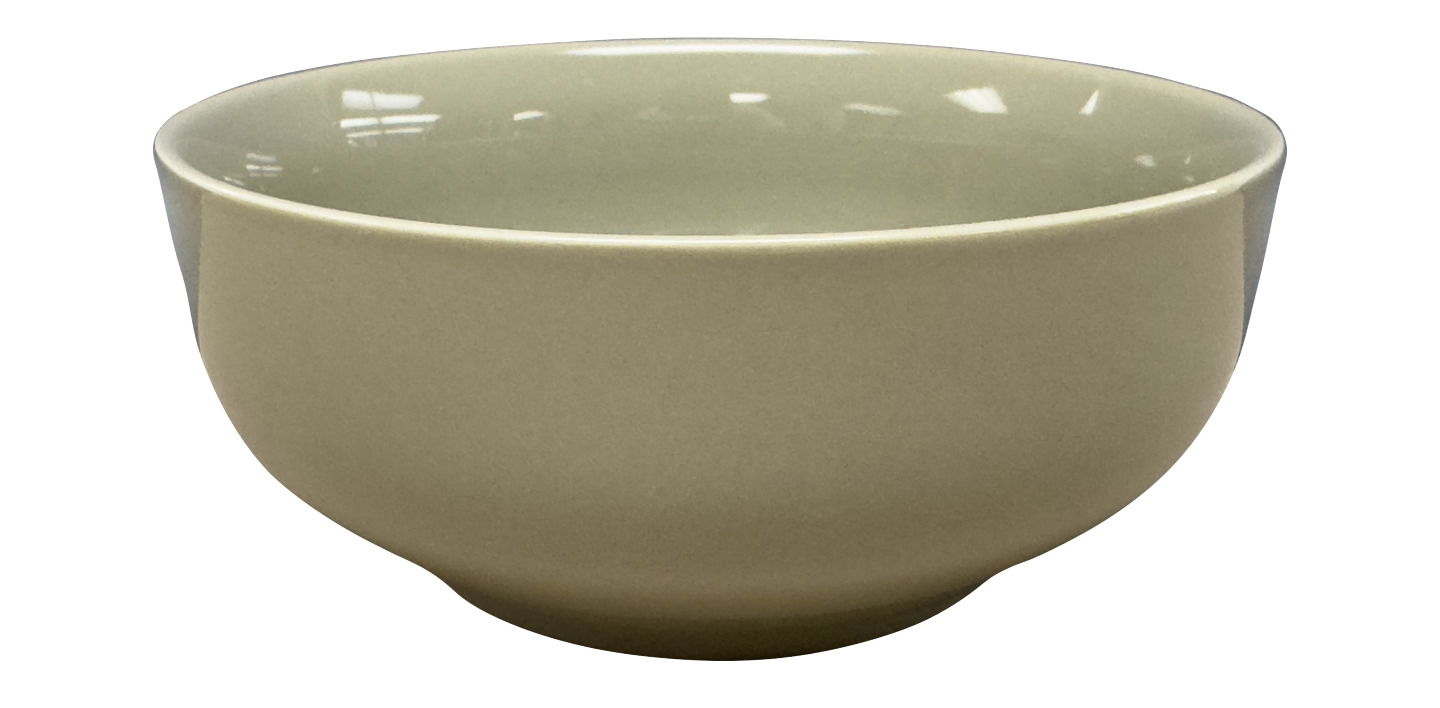 Beige Müsli-Schale aus Keramik, seitliche Perspektive