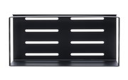 Schwarze Wandablage Meleto mit horizontalen Schlitzen, frontale Ansicht