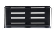 Schwarze Wandablage Meleto mit horizontalen Schlitzen, frontale Ansicht