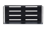 Schwarze Wandablage Meleto mit horizontalen Schlitzen, frontale Ansicht