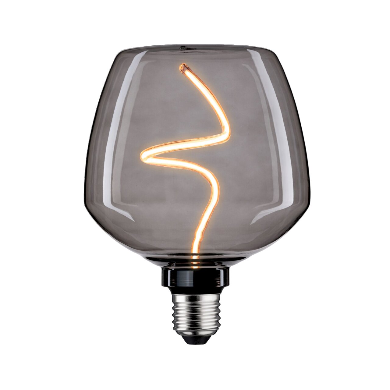 LED Leuchtmittel mit geschwungenem Filament, seitliche Perspektive