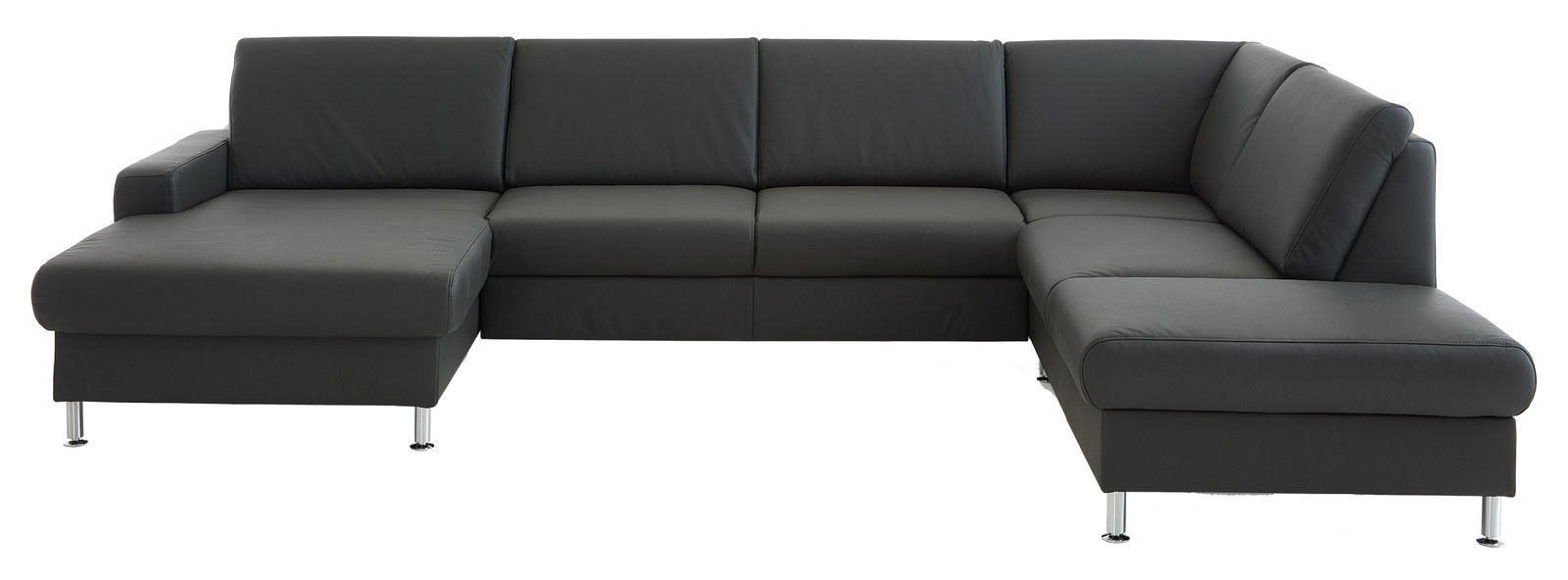 Beldomo Premium Ecksofa PERFECT-L Ecksofa Beldomo Premium PERFECT-L in dunklem Leder, Vorderansicht