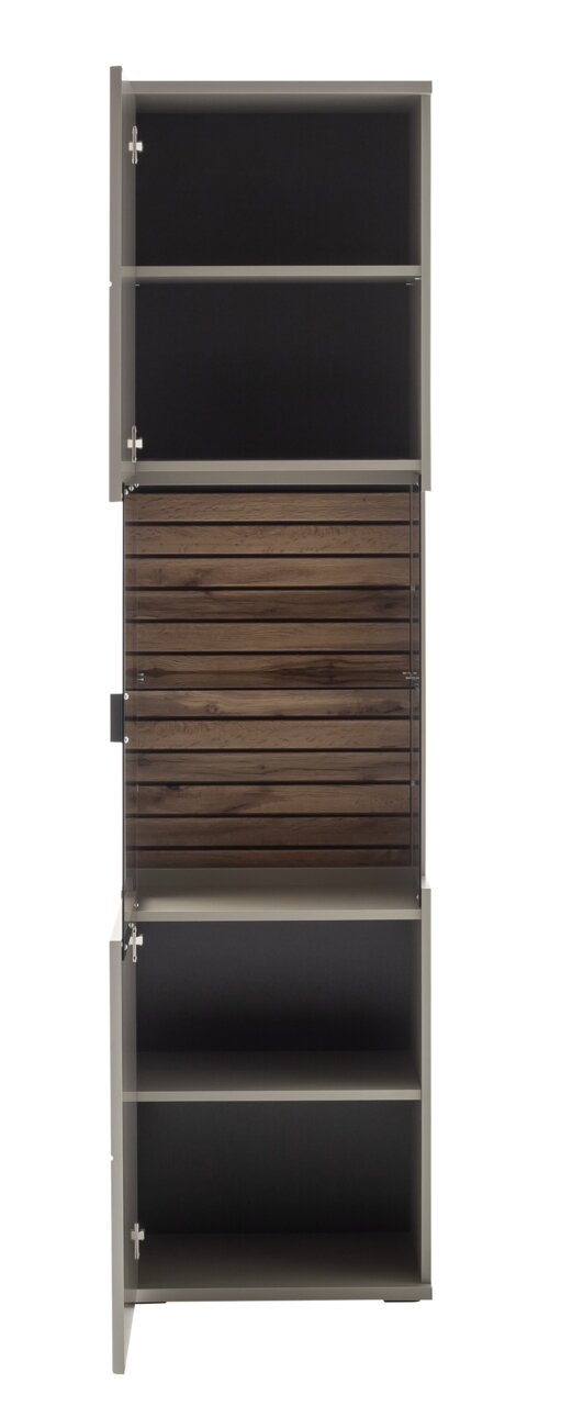 Zurbrüggen Vitrine LÜTTICH Vitrine mit offenen Türen, Holz- und Glaselementen, Frontalansicht