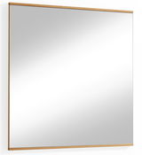 Moderner rechteckiger Spiegel mit schmalem Holzrahmen, seitliche Perspektive