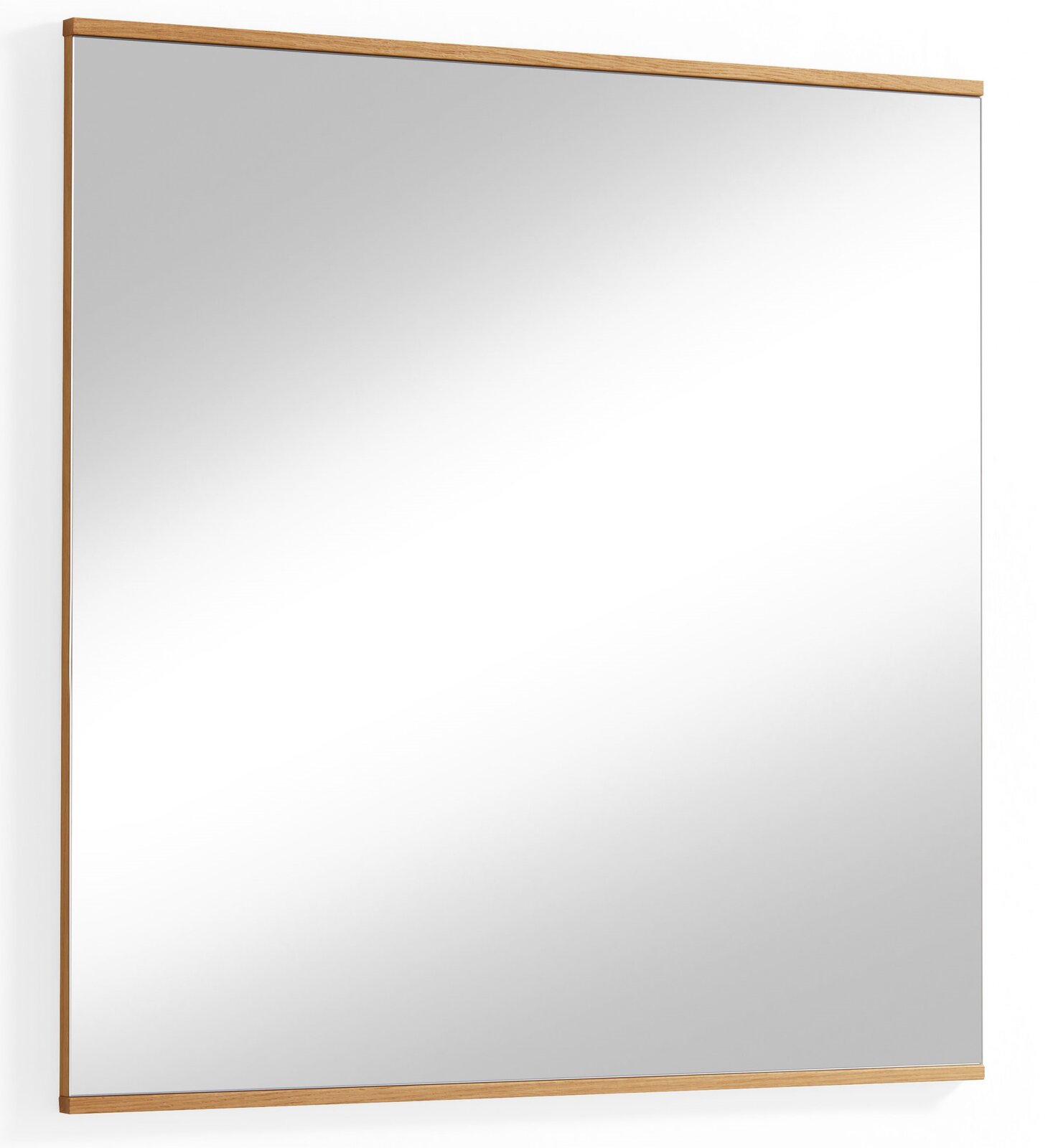 VOSS Spiegel LOVENO Moderner rechteckiger Spiegel mit schmalem Holzrahmen, seitliche Perspektive
