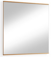 Moderner rechteckiger Spiegel mit schmalem Holzrahmen, seitliche Perspektive