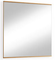 Moderner rechteckiger Spiegel mit schmalem Holzrahmen, seitliche Perspektive