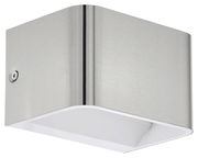 Moderne Wand- und Deckenleuchte SANIA 4 aus gebürstetem Metall, seitliche Perspektive