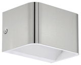 Moderne Wand- und Deckenleuchte SANIA 4 aus gebürstetem Metall, seitliche Perspektive