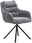 Linea Natura Armlehnstuhl COMO Grauer Armlehnstuhl mit gepolstertem Sitz und Rückenlehne, auf schwarzem Metallgestell, seitliche Perspektive