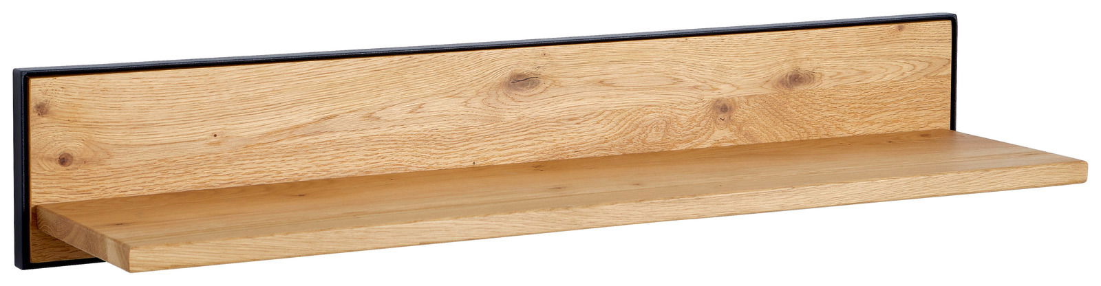 Linea Natura Wandregal ADMIRAL Wandregal aus Holz mit schwarzem Rahmen, seitliche Perspektive