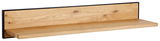 Wandregal aus Holz mit schwarzem Rahmen, seitliche Perspektive