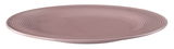 Runder Speiseteller 27,5 cm in Rosa mit geriffeltem Design, seitliche Perspektive