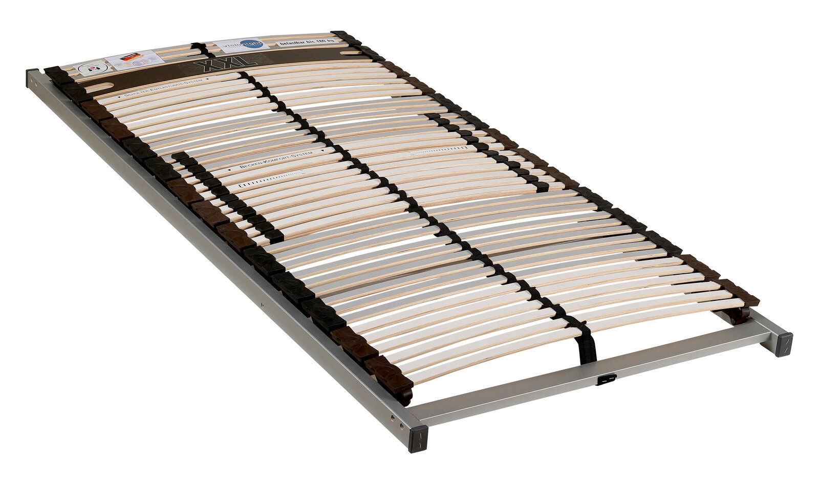 Sleeptex Federholzrahmen AKTIV STRONG Federholzrahmen NV in seitlicher Perspektive, zeigt die elastischen Holzlatten und stabilen Rahmenkonstruktion.