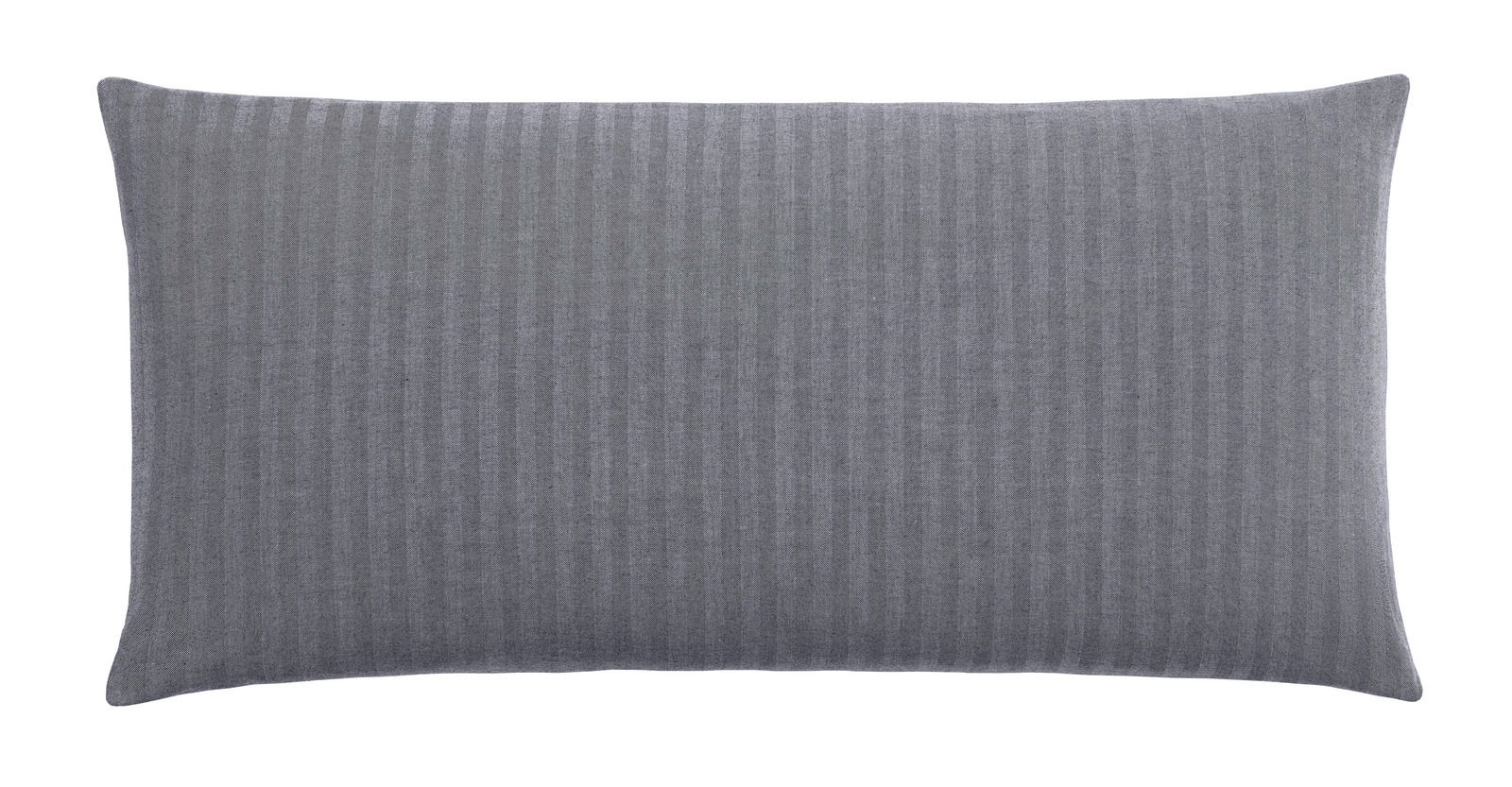 Zurbrüggen Kissenhülle HERINGBONE Graue Kissenhülle 40x80cm mit feinen Streifen, Vorderansicht