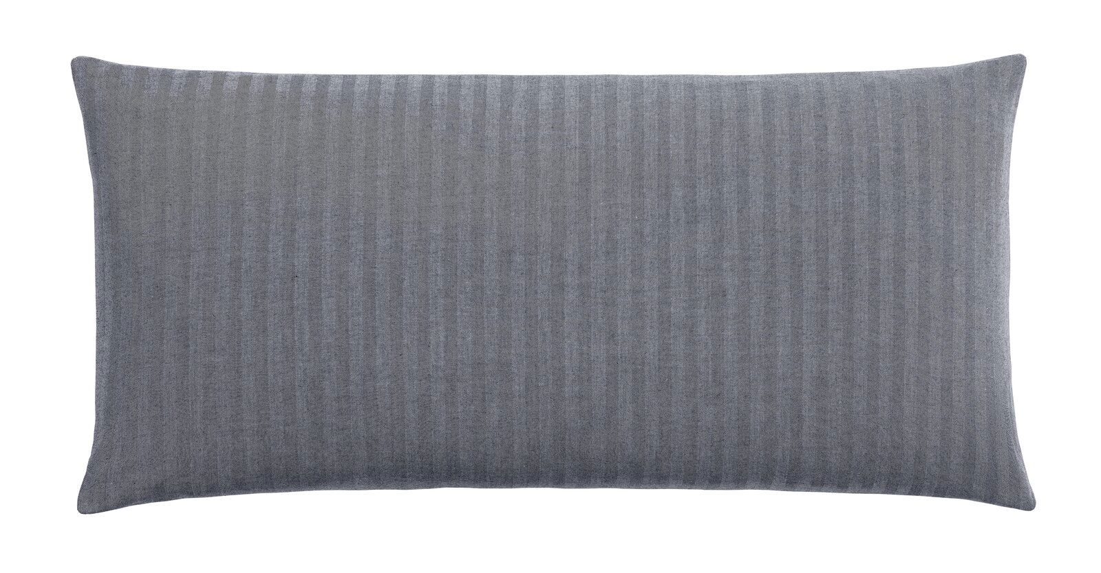 Zurbrüggen Kissenhülle HERINGBONE Graue Kissenhülle 40x80cm mit feinen Streifen, Vorderansicht