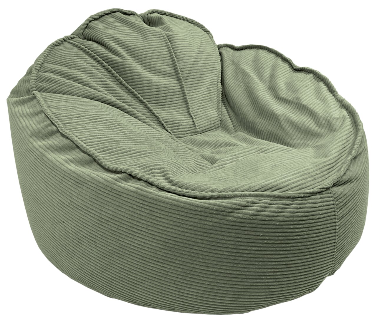 Z2 Sitzhocker COLORADO Grüner Sitzhocker aus geripptem Stoff in schräger Draufsicht